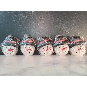 Snowman Head Shaped Candles Set Of Five